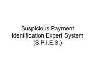 SUSPICIOUS PAYMENT IDENTIFICATION EXPERT SYSTEM (S.P.I.E.S.)