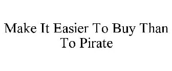 MAKE IT EASIER TO BUY THAN TO PIRATE