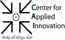 CENTER FOR APPLIED INNOVATION MAKE ALL THINGS CLEAR