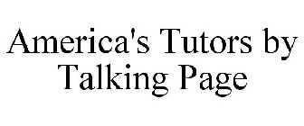 AMERICA'S TUTORS BY TALKING PAGE