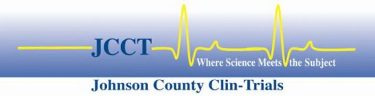 JCCT JOHNSON COUNTY CLIN-TRIALS WHERE SCIENCE MEETS THE SUBJECT