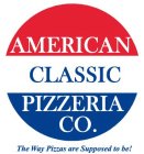 AMERICAN CLASSIC PIZZERIA CO. THE WAY PIZZAS ARE SUPPOSED TO BE!