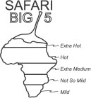 SAFARI BIG 5 EXTRA HOT HOT EXTRA MEDIUM NOT SO MILD MILD