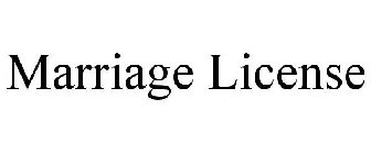MARRIAGE LICENSE
