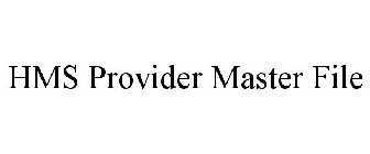 HMS PROVIDER MASTER FILE