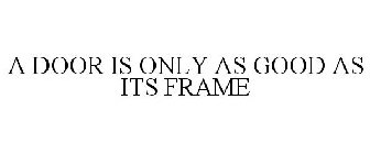 A DOOR IS ONLY AS GOOD AS ITS FRAME