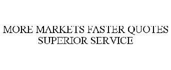 MORE MARKETS FASTER QUOTES SUPERIOR SERVICE