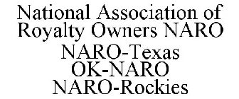 NATIONAL ASSOCIATION OF ROYALTY OWNERS NARO NARO-TEXAS OK-NARO NARO-ROCKIES