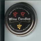 WINE CANDLES CANDLES CONTAIN OILS CREATING WINE AROMAS. HANDMADE IN CALIFORNIA'S WINE COUNTRY.