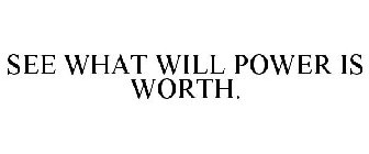 SEE WHAT WILL POWER IS WORTH.