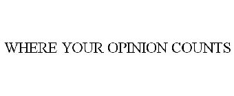 WHERE YOUR OPINION COUNTS