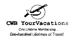 CWB YOURVACATIONS ONE LIFETIME MEMBERSHIP... ONE-HUNDRED LIFETIMES OF TRAVEL!