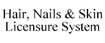 HAIR, NAILS & SKIN LICENSURE SYSTEM