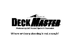 DECKMASTER REVOLUTIONARY DECK RENEWAL SYSTEM & PRESERVATION WHERE ORDINARY CLEANING IS NOT ENOUGH!