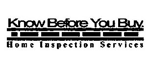 KNOW BEFORE YOU BUY. HOME INSPECTION SERVICES