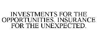INVESTMENTS FOR THE OPPORTUNITIES. INSURANCE FOR THE UNEXPECTED.