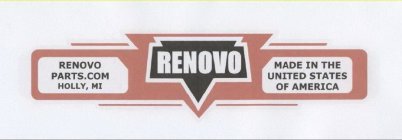 RENOVO PARTS.COM HOLLY, MI RENOVO MADE IN THE UNITED STATES OF AMERICA