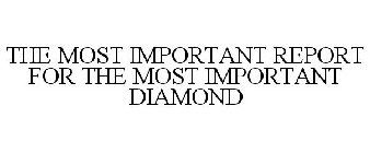 THE MOST IMPORTANT REPORT FOR THE MOST IMPORTANT DIAMOND