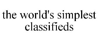 THE WORLD'S SIMPLEST CLASSIFIEDS
