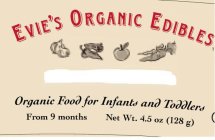 EVIE'S ORGANIC EDIBLES ORGANIC FOOD FOR INFANTS AND TODDLERS