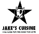JAKE'S CUISINE FINE FOOD FOR THE DOGS YOU LOVE