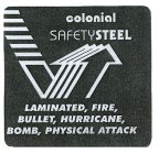 COLONIAL SAFETYSTEEL LAMINATED, FIRE, BULLET, HURRICANE, BOMB, PHYSICAL ATTACK