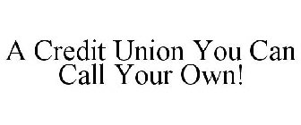 A CREDIT UNION YOU CAN CALL YOUR OWN!