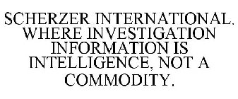 SCHERZER INTERNATIONAL. WHERE INVESTIGATION INFORMATION IS INTELLIGENCE, NOT A COMMODITY.