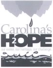 CAROLINA'S H2OPE OUR WATER. OUR HERITAGE. OUR FUTURE.