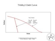 TAMBY3 DEBT CURVE DOLLARS TIME YOUR CHOICE: PAY-OFF USING GAINS PAY-OFF USING CASH FLOW