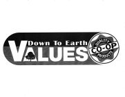 DOWN TO EARTH VALUES CO-OP QUALITY PRODUCTS