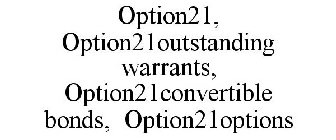 OPTION21, OPTION21OUTSTANDING WARRANTS, OPTION21CONVERTIBLE BONDS, OPTION21OPTIONS