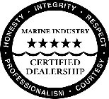 MARINE INDUSTRY CERTIFIED DEALERSHIP HONESTY · INTEGRITY · RESPECT · COURTESY · PROFESSIONALISM ·