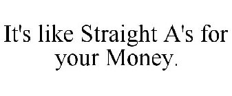 IT'S LIKE STRAIGHT A'S FOR YOUR MONEY.