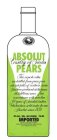 ABSOLUT COUNTRY OF SWEDEN ABSOLUT PEARSCOUNTRY OF SWEDEN THIS SUPERB VODKA WAS DISTILLED FROM GRAIN GROWN IN THE RICH FIELDS OF SOUTHERN SWEDEN. IT HAS BEEN PRODUCED AT THE FAMOUS OLD DISTILLERIES NEA