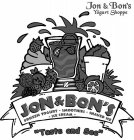 JON & BON'S YOGURT SHOPPE JON & BON'S FROZEN YOGURT SMOOTHIES SHAVED ICE ICE CREAM 
