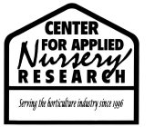 CENTER FOR APPLIED NURSERY RESEARCH SERVING THE HORTICULTURE INDUSTRY SINCE 1996