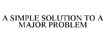 A SIMPLE SOLUTION TO A MAJOR PROBLEM