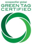 ECOSPECIFIER GLOBAL GREEN TAG CERTIFIED