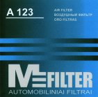 M FILTER AUTOMOBILINIAI FILTRAI A 123 AIR FILTER ORO FILTRAS