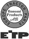 ETP EUROPE TRACTOR PARTS BONOMI PRODUCTS AB