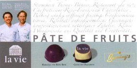 LA VIE, PÂTE DE FRUITS, BERNING'S, HASELNUSS CRUNCH, CASSIS MIT BALSAMICO, KARAMELLISIERTE PECANNUSS MIT BOURBONVANILLE; RENE FRANK PATISSIER DES JAHRES 2013 AND THOMAS BUHNER STERNEKOCH RESTAURANT 