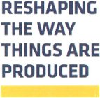 RESHAPING THE WAY THINGS ARE PRODUCED