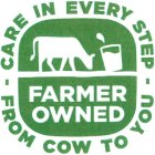 FARMER OWNED - CARE IN EVERY STEP - FROM COW TO YOU
