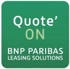 QUOTE ON BNP PARIBAS LEASING SOLUTIONS