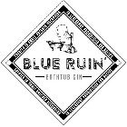 BLUE RUIN BATHTUB GIN CREATED IN SMALL BATCHES ACCORDING TO LEGENDARY PROHIBITION ERA RECIPEATCHES ACCORDING TO LEGENDARY PROHIBITION ERA RECIPE