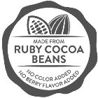 MADE FROM RUBY COCOA BEANS NO COLOR ADDED NO BERRY FLAVOR ADDED