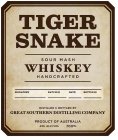 TIGER SNAKE SOUR MASH WHISKEY HANDCRAFTED SIGNATORY BATCH NO DATE BOTTLE NO DISTILLED & BOTTLED BY GREAT SOUTHERN DISTILLING COMPANY PRODUCT OF AUSTRALIA 43% ALC/ 700ML
