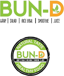 BUN-D WRAP SALAD RICE BOWL SMOOTHIE JUICE NATURAL TASTE HEALTHY FOOD