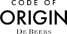 CODE OF ORIGIN DE BEERS